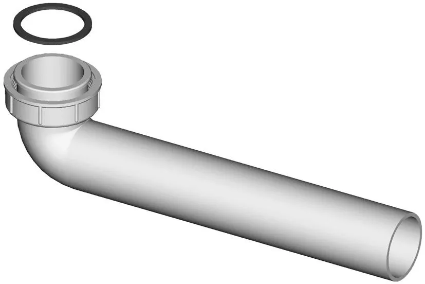 90° koleno z robom, komplet