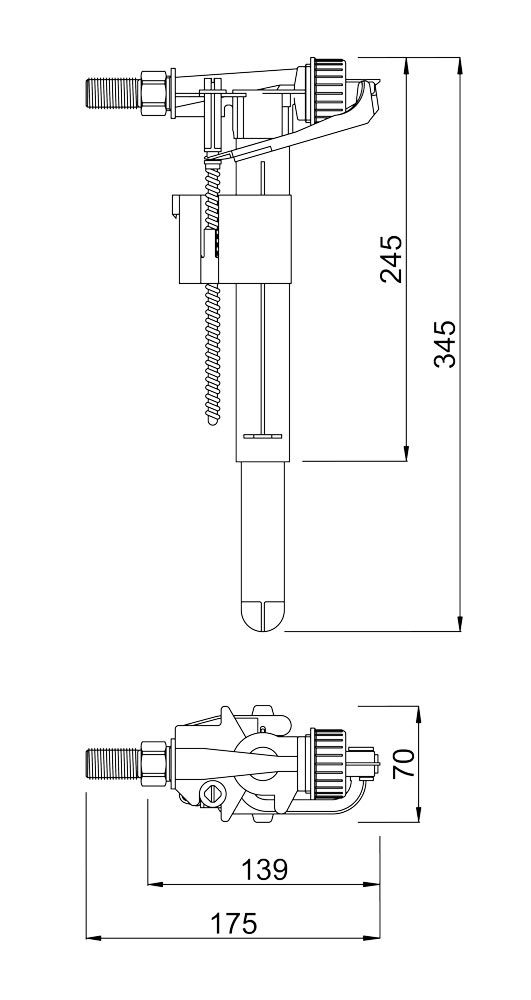 Polnilni ventil HVK G 3/8 medenina