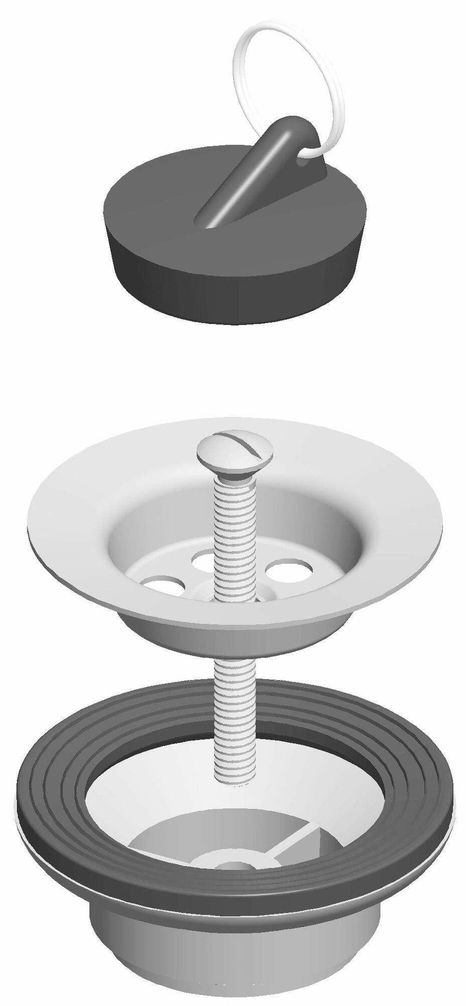 Izlivni ventil za umivalnik, rešetka Ø 60 mm