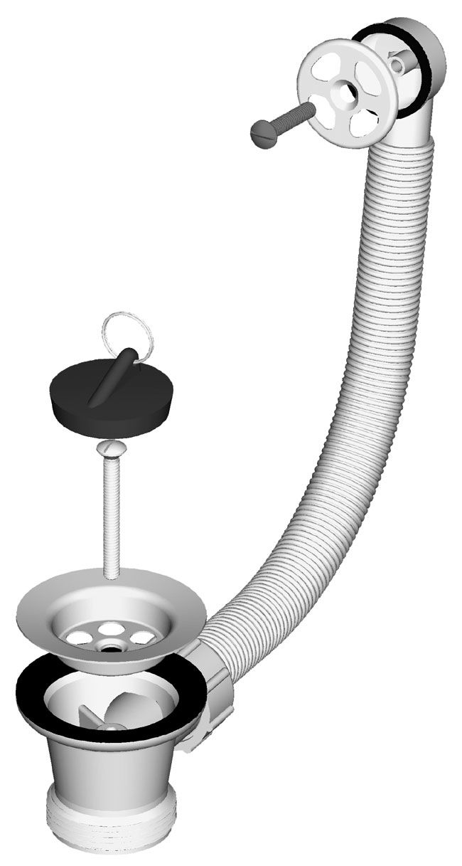 Izlivni ventil za pomivalno korito, rešetka Ø 70 mm, gibljiv okrogli preliv