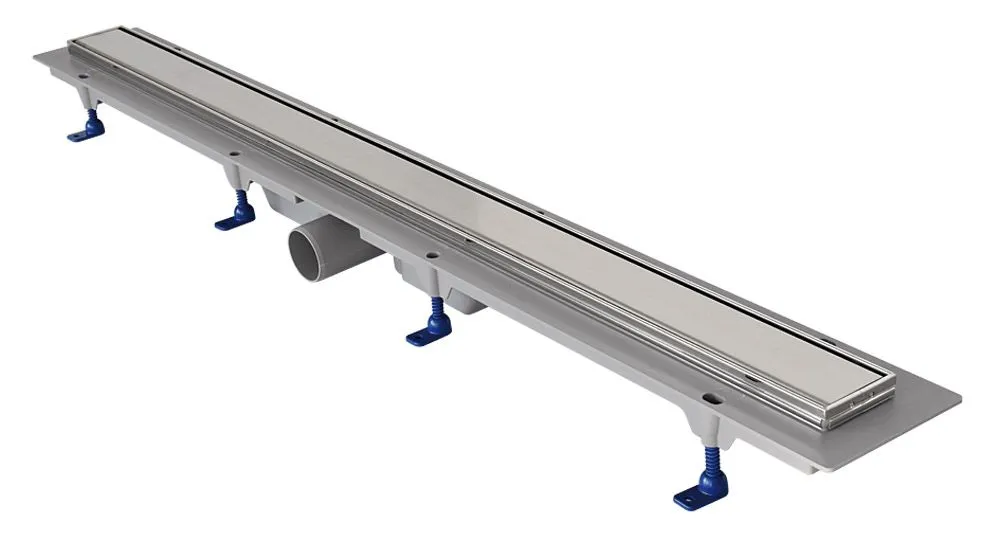 Kanaleta za tuš, okvir iz nerjavnega jekla, rešetka STANDARD/CUSTOM 950 mm, Ø 50 mm