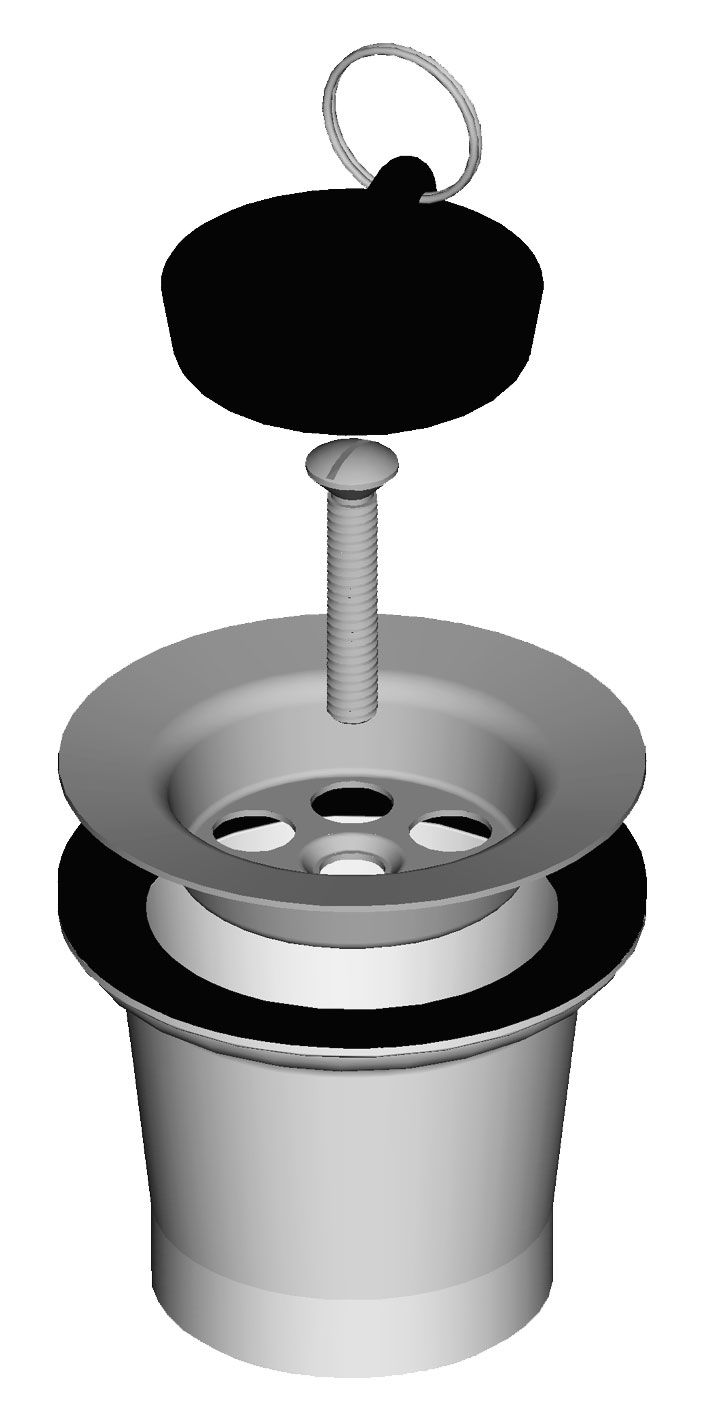 Izlivni ventil za pomivalno korito, rešetka Ø 70 mm