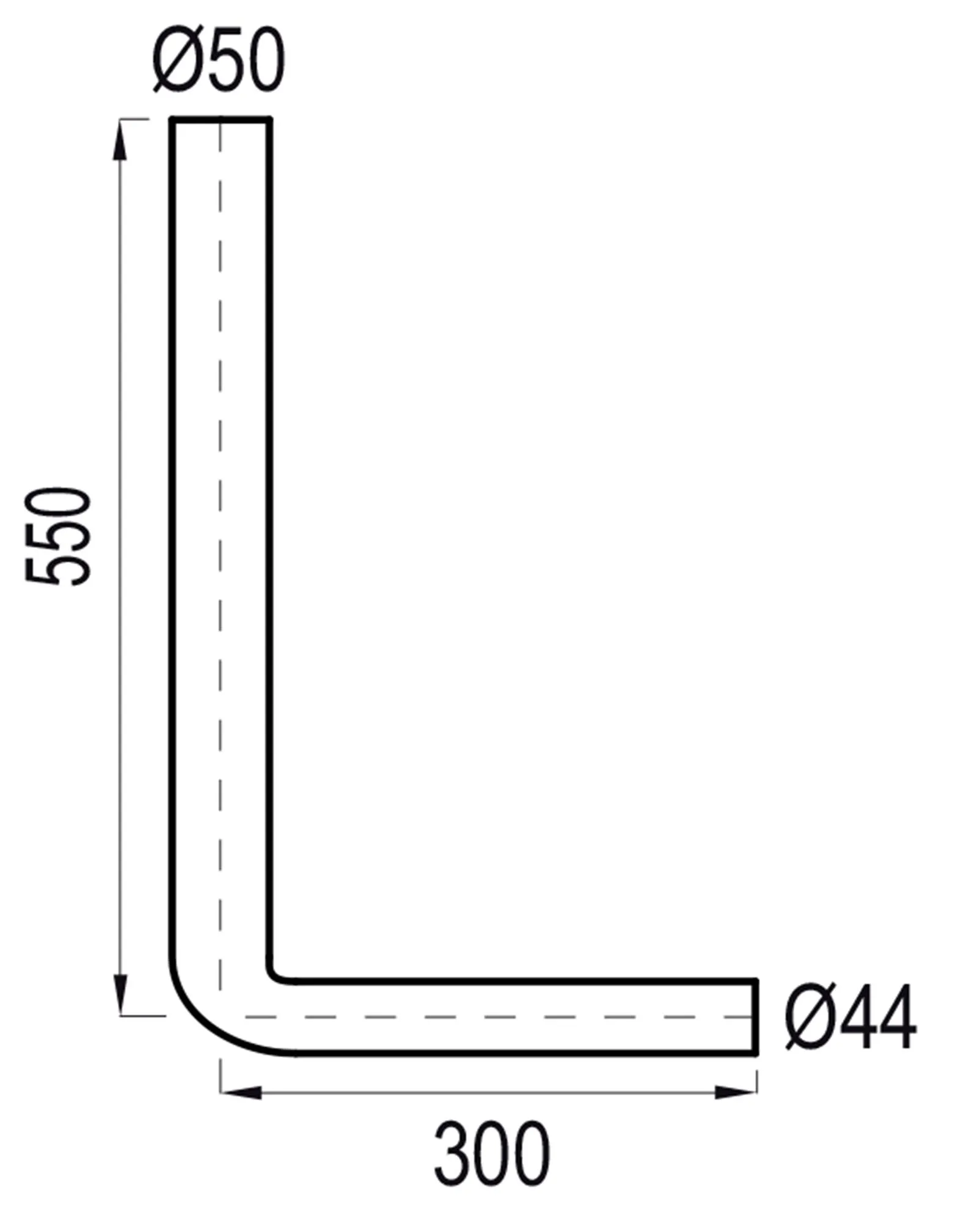 Splakovalno koleno 550 x 300 mm, belo