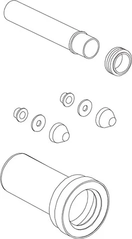 Podaljšan WC priključni komplet, 300 mm