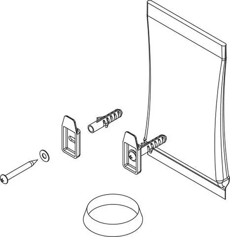 Držalo (vijak in vložek) in tesnilo splakovalne cevi