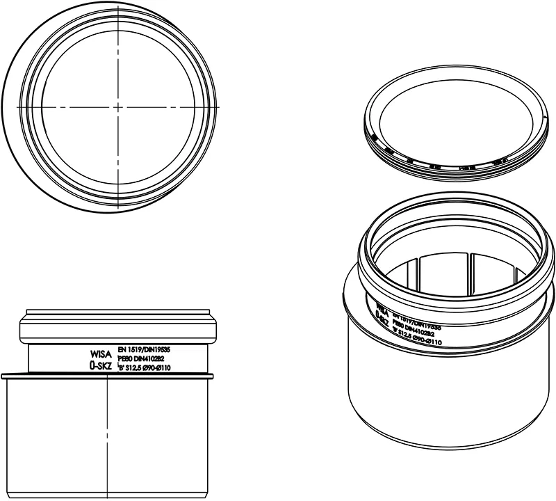 Prehodni redukcijski kos Ø 90/110 mm