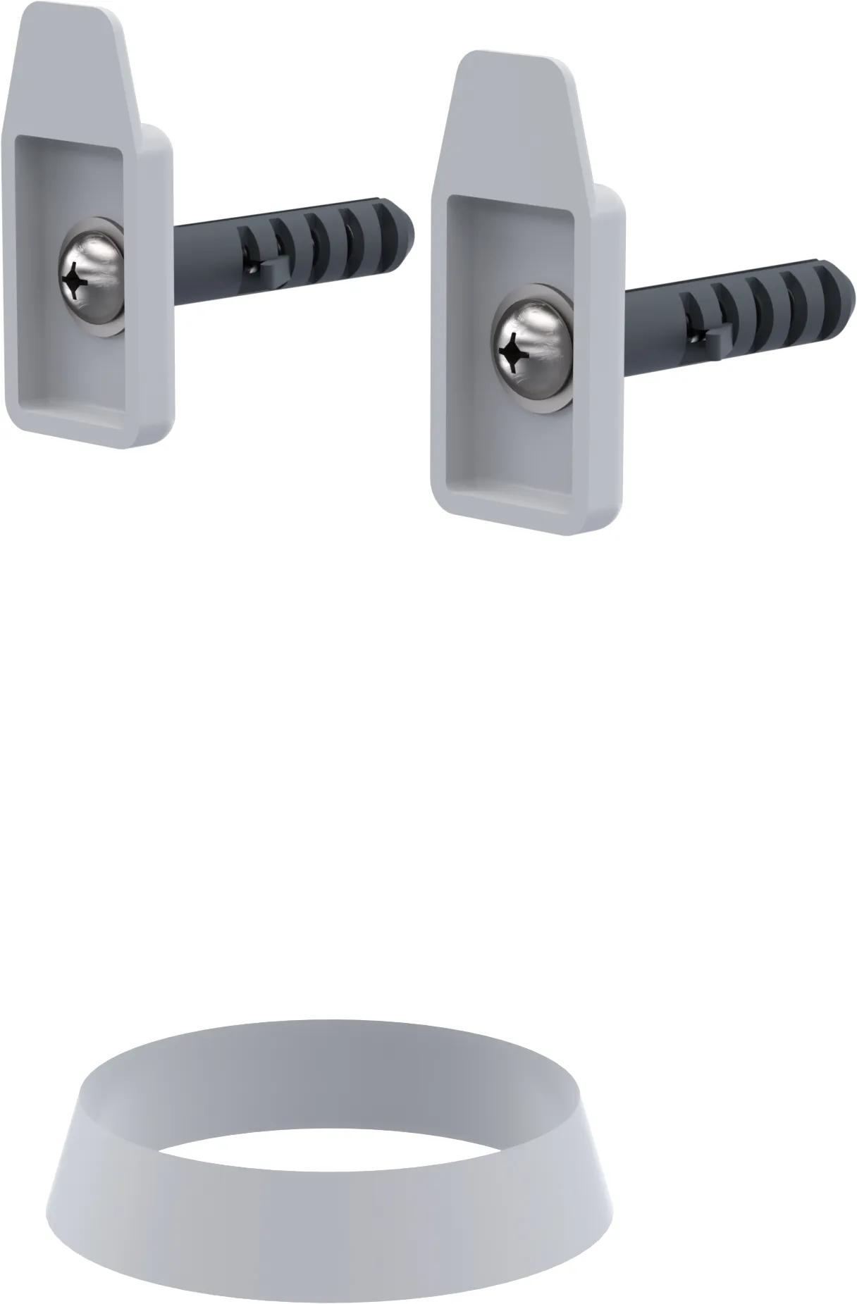 Držalo (vijak in vložek) in tesnilo splakovalne cevi